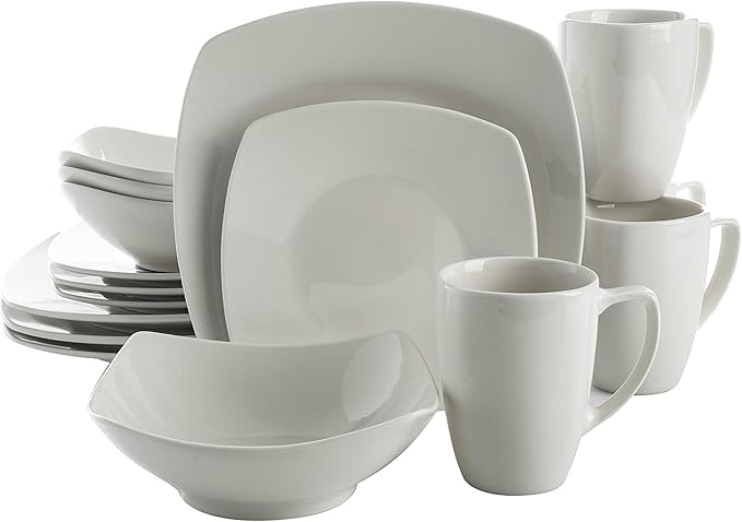Gibson Home Zen Buffetware 39 Piece Dinnerware Set  White