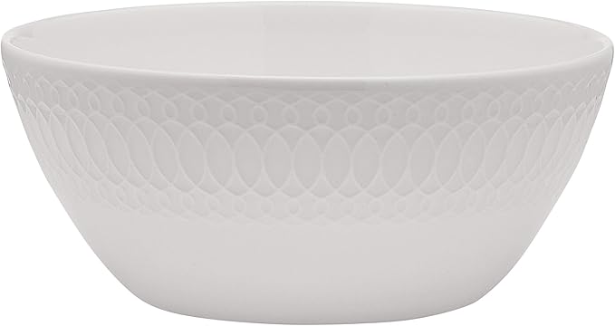 Mikasa Levi 40 Piece Bone China Dinnerware Set Embossed Plates Bowls Chip-Resistant Lightweight Elegant and Durable Service for 8 White