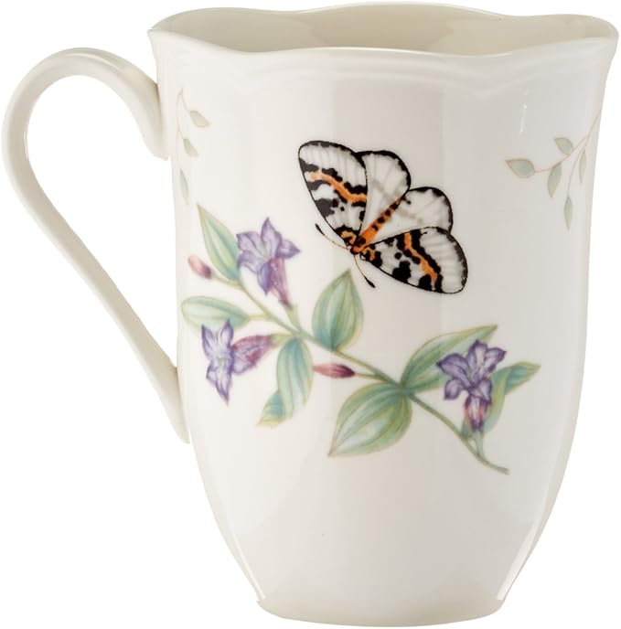 Lenox Dinnerware Set Butterfly Meadow 18-Piece Set Service For 6 White Porcelain Butterfly And Flower Designs Plates And Bowls Sets Dishwasher Safe Home &amp Kitchen (18 Pieces Assorted)