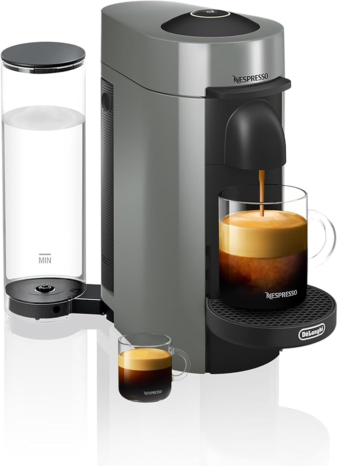 De'Longhi Nespresso Vertuo Plus Coffee and Espresso Maker Grey + Nespresso Descaling Kit