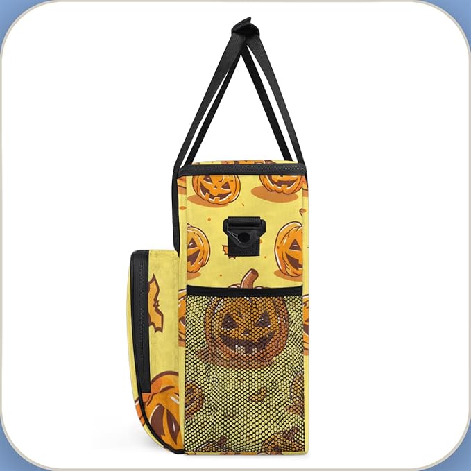 Retro Pumpkin Coffee Maker Carrying Bag Mystical Pumpkin Travel Storage Bag Compatible with K-Mini or K-Mini Plus Single Serve Coffee Brewer Carrying Case with Multiple Pockets &amp Shoulder Strap