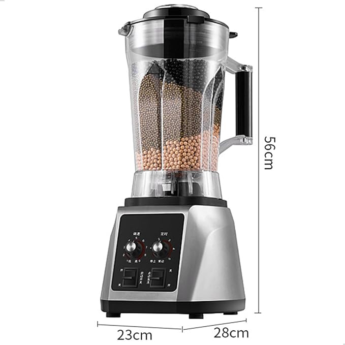 2200W Commercial Soy Milk Maker Smoothie Blender 6L/7L Nut Processor with 8-Blade 9-Speed Adjustable Timer (7L)