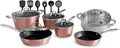 Luxurious Non-Stick Ceramic 16 Piece Rose Gold Cookware Set with Glass LidsLightweight Scratch-Resistant Dishwasher Safe Oven Safe up to 500°F Suitable for All Stove Types