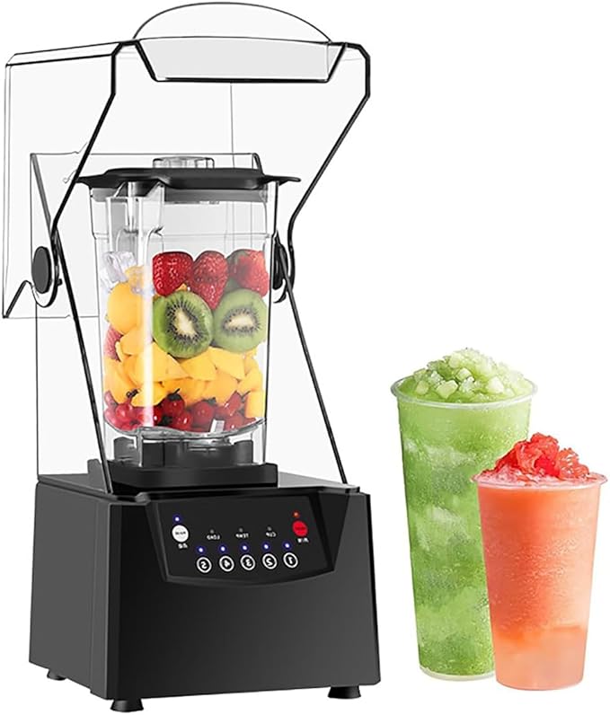 Commercial Silent Wall Breaker Blender2L Large High Speed Smoothie Maker17000rpm Powerful Motor5-Speed PresetSound Isolating Design