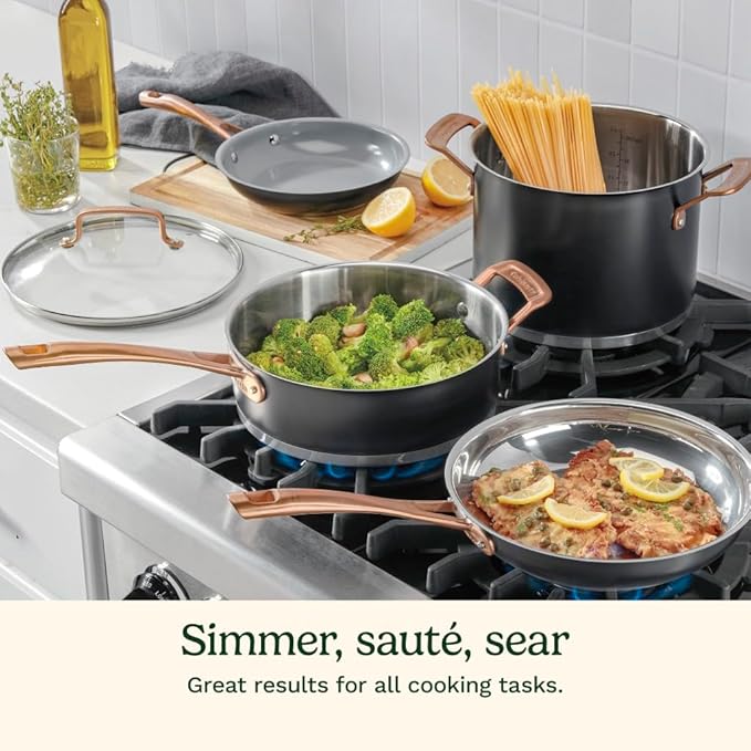 Cuisinart 11-Piece Matte Black Elegance Cookware Set