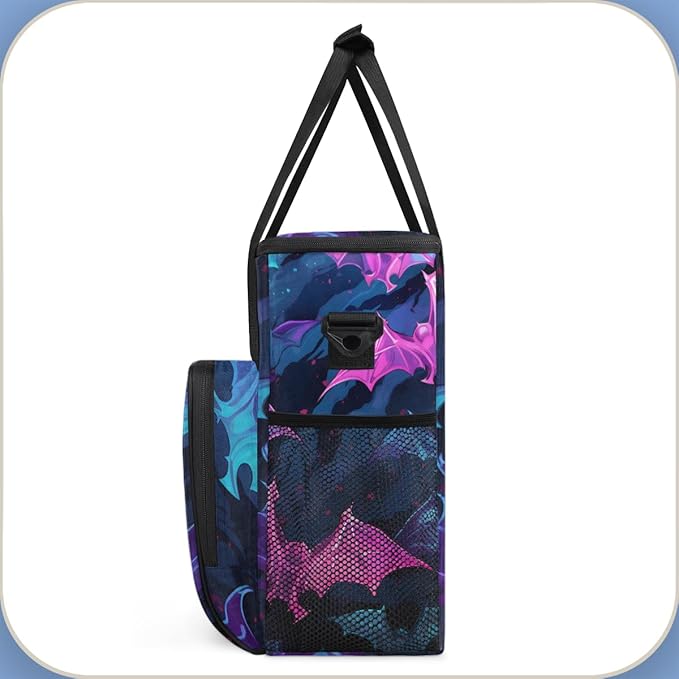 Gothic Bat Coffee Maker Carrying Bag Glitter Bat Travel Storage Bag Compatible with K-Mini or K-Mini Plus Single Serve Coffee Brewer Carrying Case with Multiple Pockets &amp Shoulder Strap