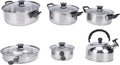 Pssopp Pots And Pans Set Heat Proof Handle Pots Pans Set for Kitchen Home Various Cooking Methods Stainless Steel Cookware Stainless Steel Cookware