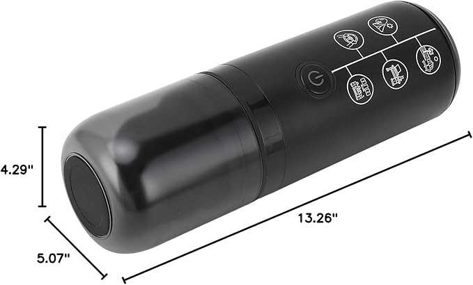 Asixxsix Portable Maker Cordless Rechargeable 120ml Travel Coffee Maker Electric Capsule Machine with Automatic Shut Off and 17 Bar Pressure for Outdoor Home Office Car Camping (Black)