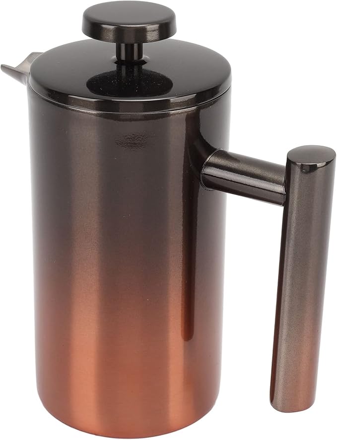 French Press Coffee Maker Stainless Steel Double Wall Insulated 304 Teapot Rust Proof Coffee Press Ideal for Home Office Camping &amp Outdoor Travel (350ml)