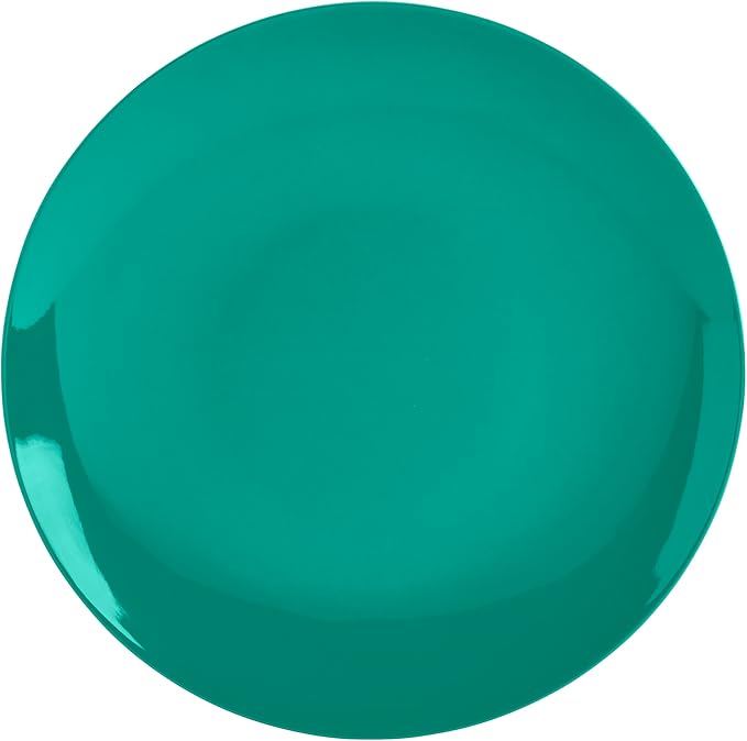 Tabletops Gallery 12 Piece Green Teal Blue Melamine Dinnerware Set Plates Bowls for Indoor Outdoor Use Service for 4 Peacock