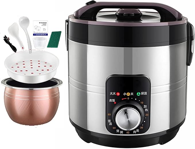 Rice Cooker Household Adjustable Temperature Rice Cooker Non-Stick Inner Pot Intelligent Insulation (2L) ()