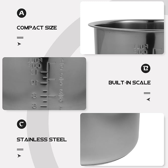 Cabilock Rice Cooker Inner Pot Inner Cooking Pot Aluminum Electric Rice Cooker Liner Non-stick Non-stick Cooking Liner Accessories (6L) Universal