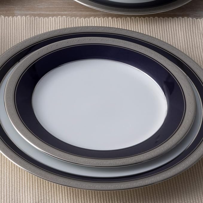 Noritake Crestwood Cobalt Platinum 12-Piece Dinneware Set Service for 4