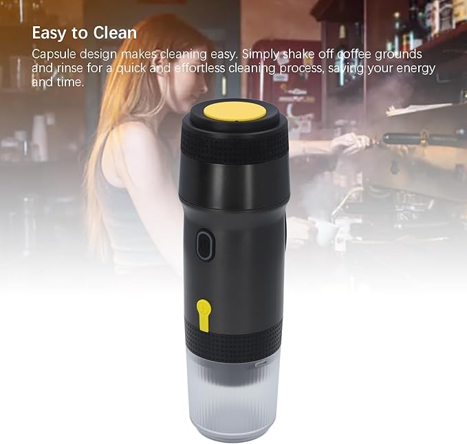 20 Bar Coffee Maker Portable Compact Machine with Lithium Battery 3 in 1 Design for &amp Capsules Coffee Powder Fast Heating Components for Travel (US Plug 100‑240V)