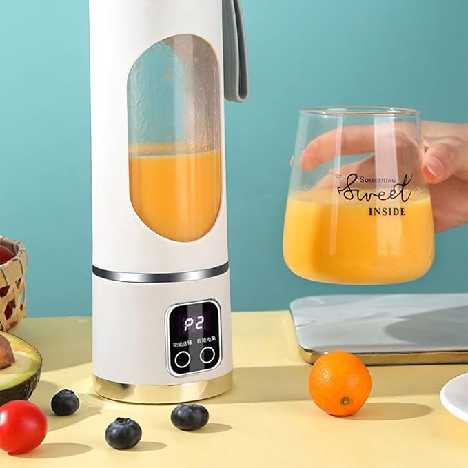 Portable Household USB Powered Juicing Machine Digital Display Electric Juicer Cup Powerful Motor Large Capacity Blender Mixer