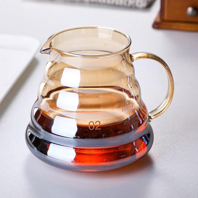 Pour Over Coffee Maker with 100 Coffee Filters 4-Cup Drip Coffee Maker Coffee Dripper Brewer High Heat Resistant Carafe also for Camping Hiking
