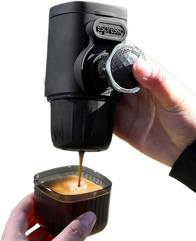 Travel Coffee Maker | Reusable Grinder Hand-Pressed Serve Machine Car Coffee Maker - Portable Electric CoffeeMaker For Kitchen Camping Car Outdoor Indoor