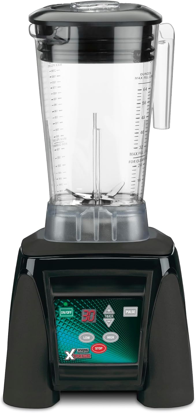 Waring Commercial MX1100XTX 3.5 HP Blender with Electronic Keypad Pulse Function 30 SecondCountdown Timer and a 64 oz. BPA Free Container 120V 5-15 Phase PlugBlack