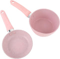 Mumusuki 2 Pcs Cookware Set Anti Stick Aluminum Alloy Removable Soup Milk Pot and Frying Pan Set Professional Kitchen Cooking Set for Electric Ceramic Stove