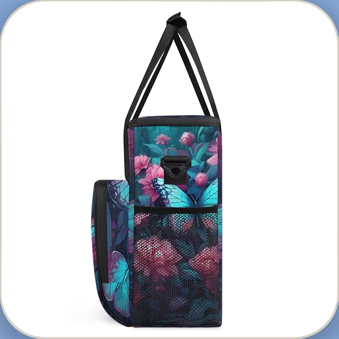 Dreamy Butterfly Coffee Maker Carrying Bag Cute Butterfly Travel Storage Bag Compatible with K-Mini or K-Mini Plus Single Serve Coffee Brewer Carrying Case with Multiple Pockets &amp Shoulder Strap