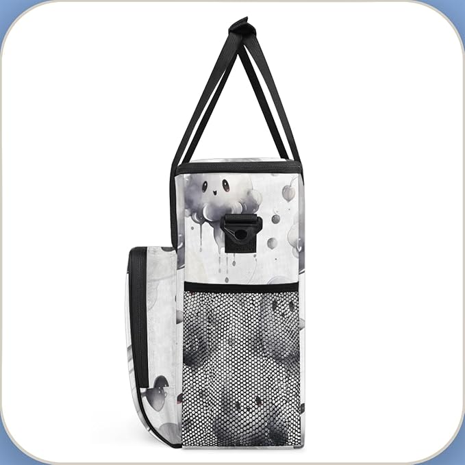 Oil Painting Halloween Ghosts Coffee Maker Carrying Bag Travel Storage Bag Compatible with K-Mini or K-Mini Plus Single Serve Coffee Brewer Carrying Case with Multiple Pockets &amp Shoulder Strap