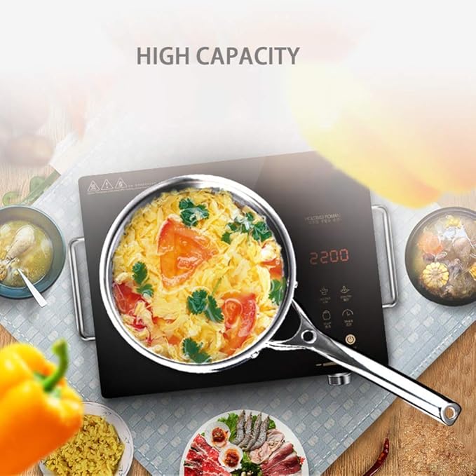 2-Pie cookware Set Stainless Steel Wok Saupan with Tempered Glass lid Comfortable Handle Suitable for Gas Induction Cooker Easy to Clean Large pan