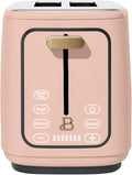 Smart Kitchen Toaster with Touch Interface and Preset Modes Advanced Two-Slice Toaster with Wide Slots and 7 Browning Levels (Rose)