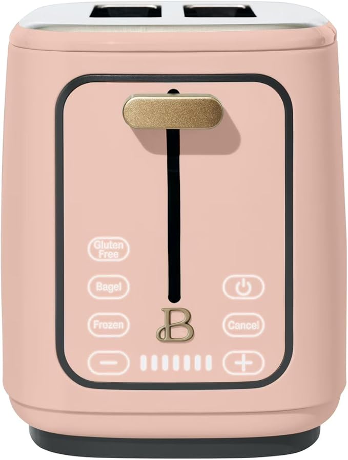 Smart Kitchen Toaster with Touch Interface and Preset Modes Advanced Two-Slice Toaster with Wide Slots and 7 Browning Levels (Rose)