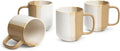 SANGO Phoebe Caramel/White Coffee Mugs Set of 4 15 oz Stoneware Coffee Mug Set Big Glossy Ceramic Tea Cup for Cappuccino Latte Cocoa Large Coffee Cups with Handle Microwave &amp Dishwasher Safe