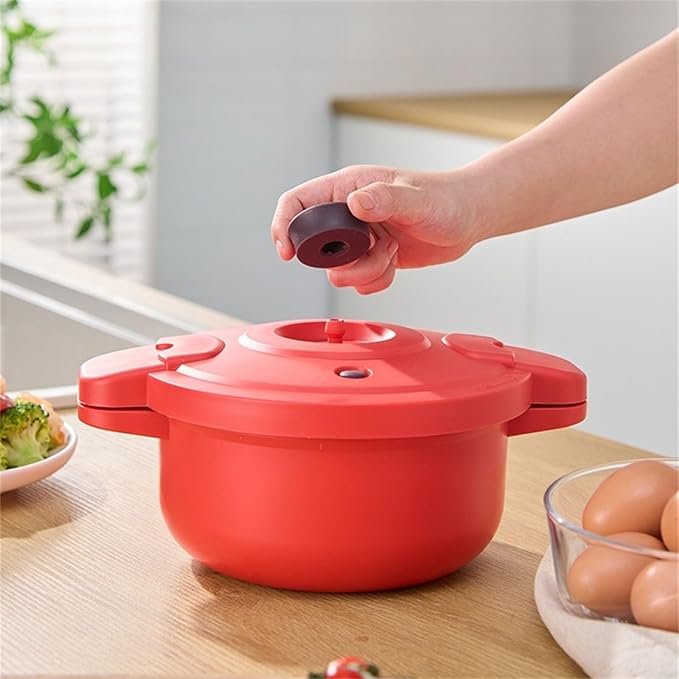 Microwave Rice Cooker Cooking Pot With Pressure And Steamer Features Microwave Steamer for Vegetables Safe as Speedy Rice and Serving Bowls Food Storage Container Cooker for Microwave