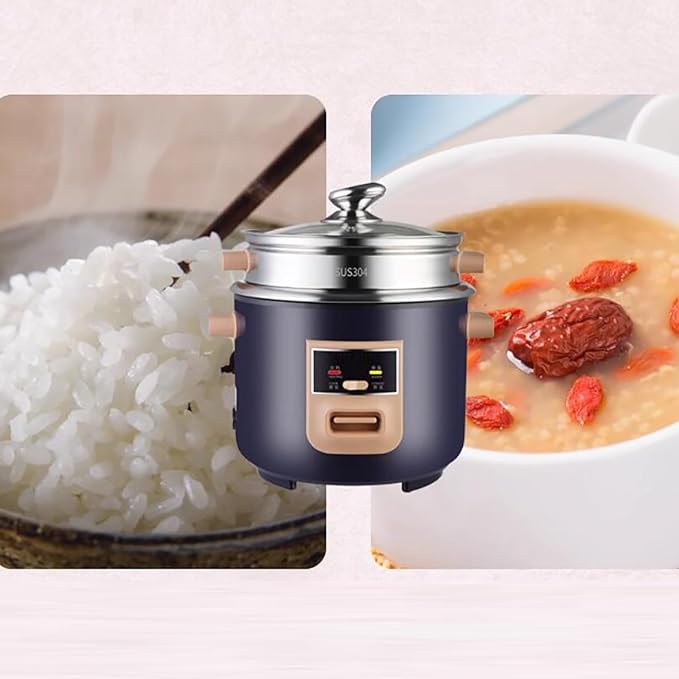 THEGA Rice Cooker (2-6L) Household Rice Cooker 304 Stainless Steel Liner with Steamer for Make Rice &amp Steam Food &amp Vegetables Warm Functions Rice Soup Separated for 1-11 People(6L)