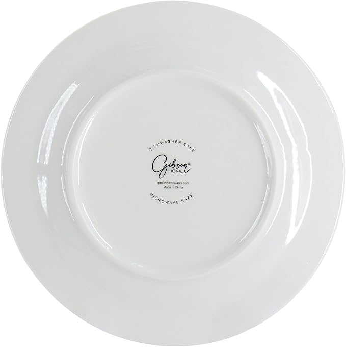 Gibson Home Everyday Embossed 12 Piece Round Ceramic Dinnerware Set in White