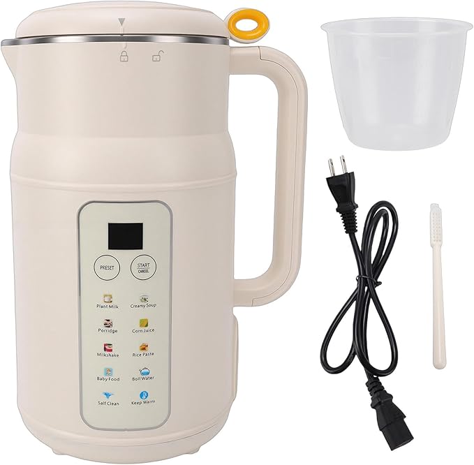 TOPINCN Nut Milk Maker Machine1200ml Capacity Automatic Nut Milk Blender with Quiet Crushing Smart Timing Design Multifunctional Cooking Blender for Home Use (US Plug 110V)