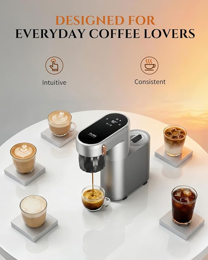 C1 Pro Compact Mini Espresso Machine with NS Capsule &amp Ground Coffee Rechargeable Portable Espresso Maker Electric Small Espresso Machine for Travel RV Car Camping Hiking Office Home with Rich C