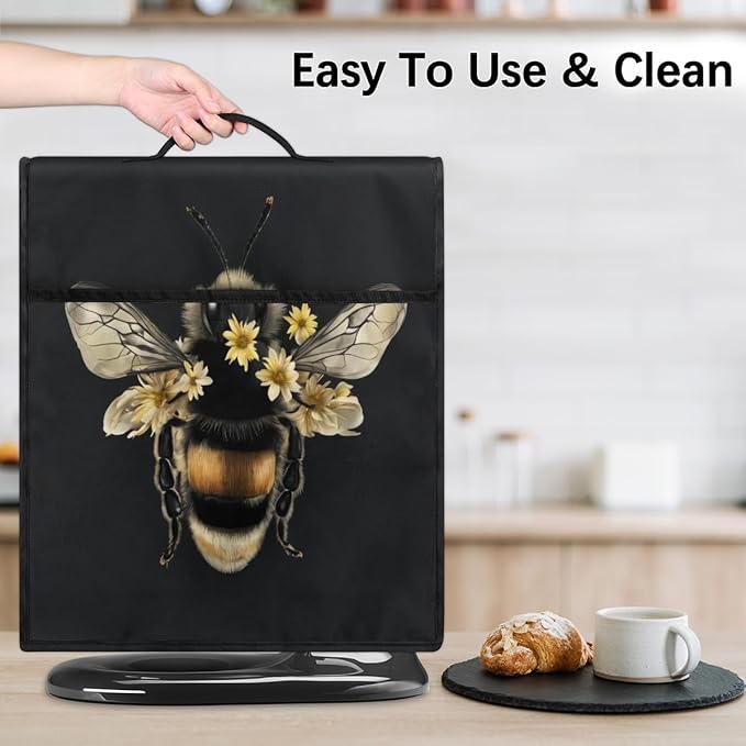 cfpolar Kitchen Aid Mixer Cover Compatible with 6-8 Quarts Animal Bee Flower Stand Mixer Cover Kitchen Aid Mixers Accessories Appliance Organizer Bag Dust Covers with Zipper Pocket