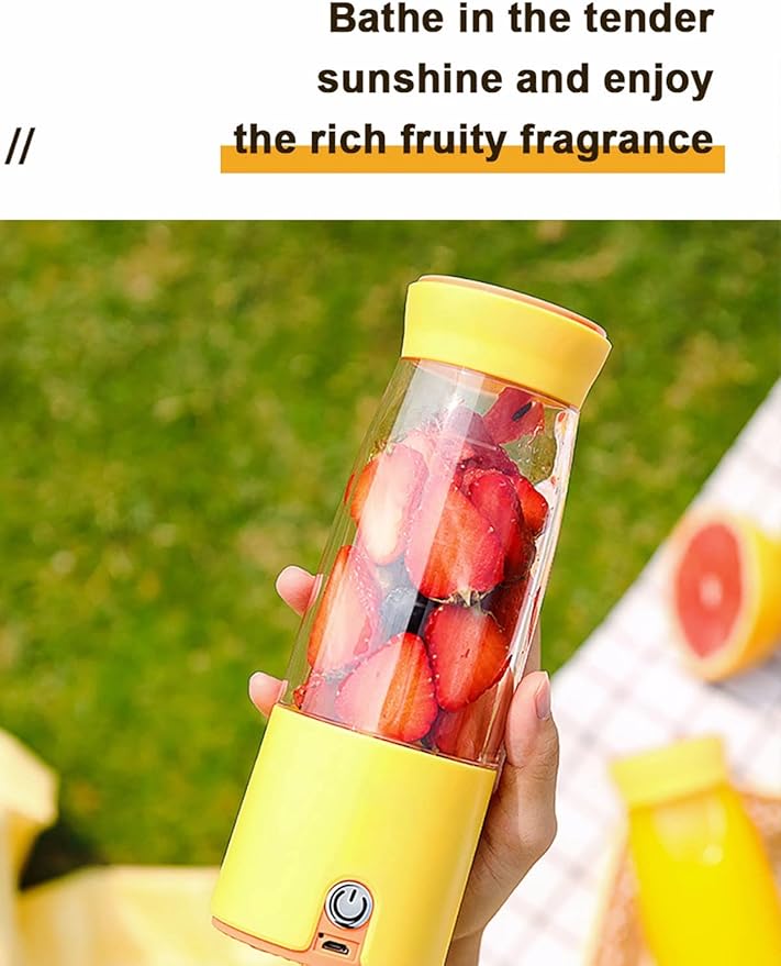 Portable Blender Personal Blender for Shakes Personal Size Blenders with USB Rechargeable Mini Fruit Juice Mixer Mini Juicer Smoothie Blender Bottles Travel 300ML