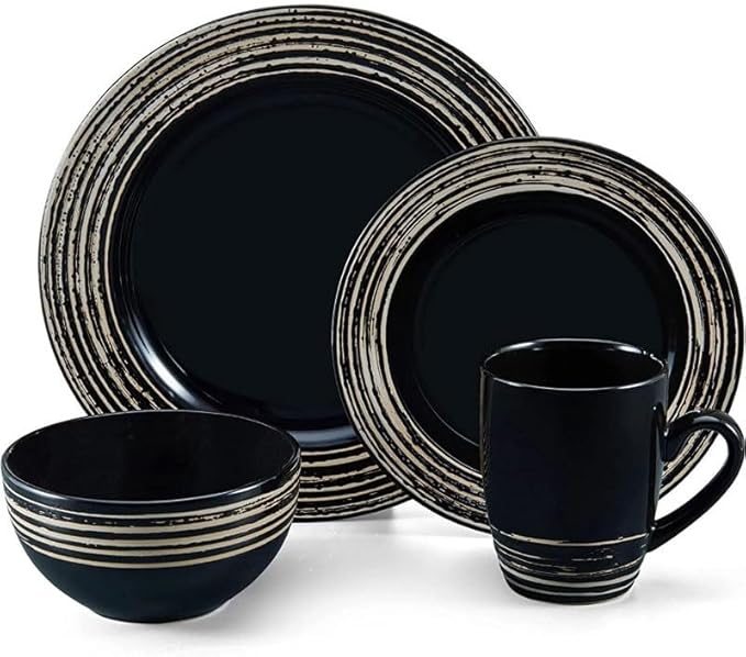 Food Plate Set Dish 16-Piece Dinnerware Set Stoneware Plates Dinner Sets Ceramic Dishes To Eat Tableware Bar