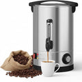 70 Cup 10L Commercial Coffee Maker | Large Capacity Coffee Urn with Double-Wall 304 Stainless Steel | Quick Brew Dispenser for Offices Meetings &amp Large Gatherings Silver