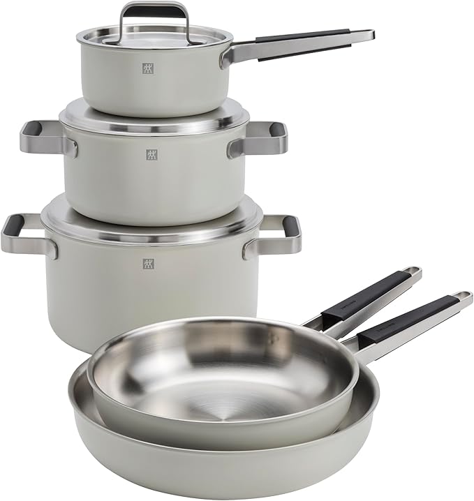 ZWILLING Pure 8-pc Stainless Steel Cookware Set Ivory