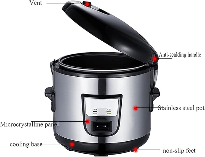 Rice Cooker Commercial Non-Stick Large Rice Cooker Automatic Insulationfor HotelsRestaurants Canteens for 8-40 People (13L) ()