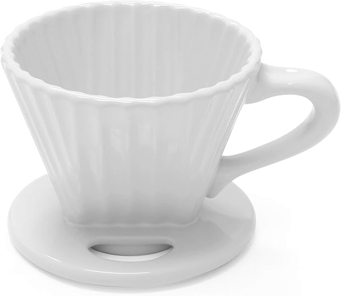 Chantal Lotus ceramic pour over coffee dripper 8 ounces White