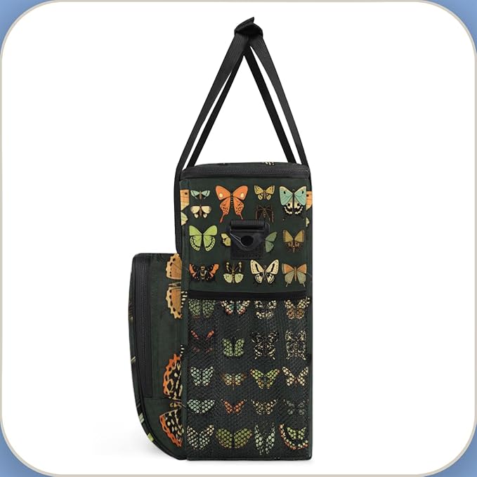 Watercolor Butterfly Coffee Maker Carrying Bag Colorful Butterfly Travel Storage Bag Compatible with K-Mini or K-Mini Plus Single Serve Coffee Brewer Carrying Case with Pockets &amp Shoulder Strap