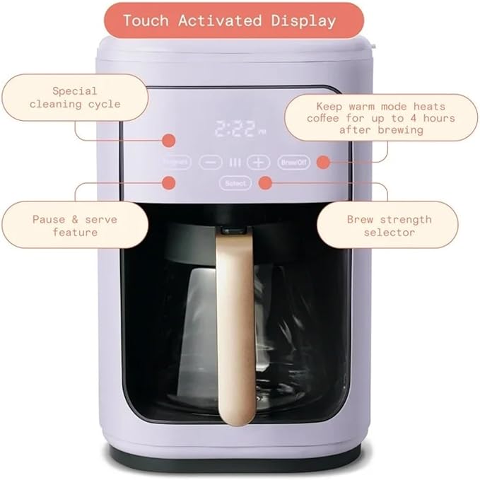 Coffee Maker 14-Cup Programmable Drip Coffee Maker with Touchscreen Controls Auto Shut-Off and Keep Warm Function