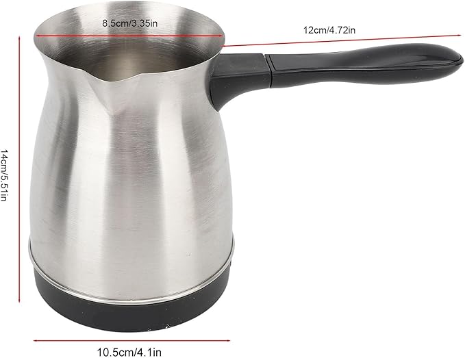 Yoidesu Turkish Coffee Maker 600ml Cup Brewing Capacity with Cook Sense for Delicious Cup of Turkish &amp Greek Coffee Turkish Coffee Pot Stainless Steel Electric Turkish Coffee Machine