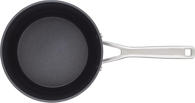 KitchenAid Hard Anodized Induction Nonstick Sauce Pan/Saucepan with Lid 3 Quart - Matte Black