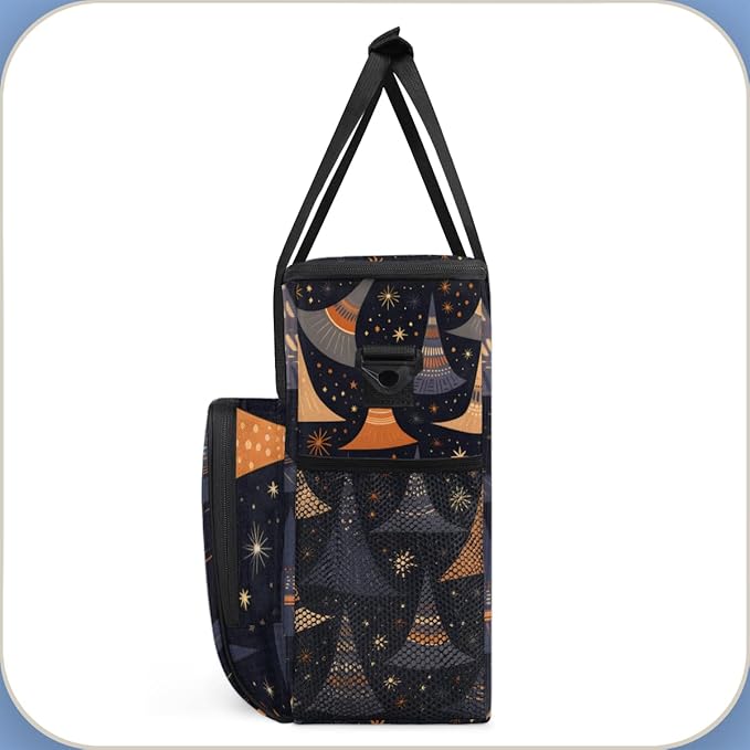 Cute Halloween Witch Coffee Maker Carrying Bag Portable Travel Storage Tote Bag Compatible with K-Mini or K-Mini Plus Single Serve Coffee Brewer Carrying Case with Multiple Pockets &amp Shoulder St