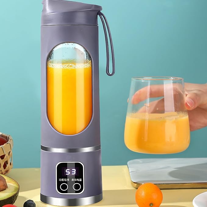 Portable Blender | 450ml Wireless Compact Maker with LED DisplayPortable Juicer Cup - for Home Gym Kitchen Beach School Camping Hiking Picnic Vacation Apartment Dorm