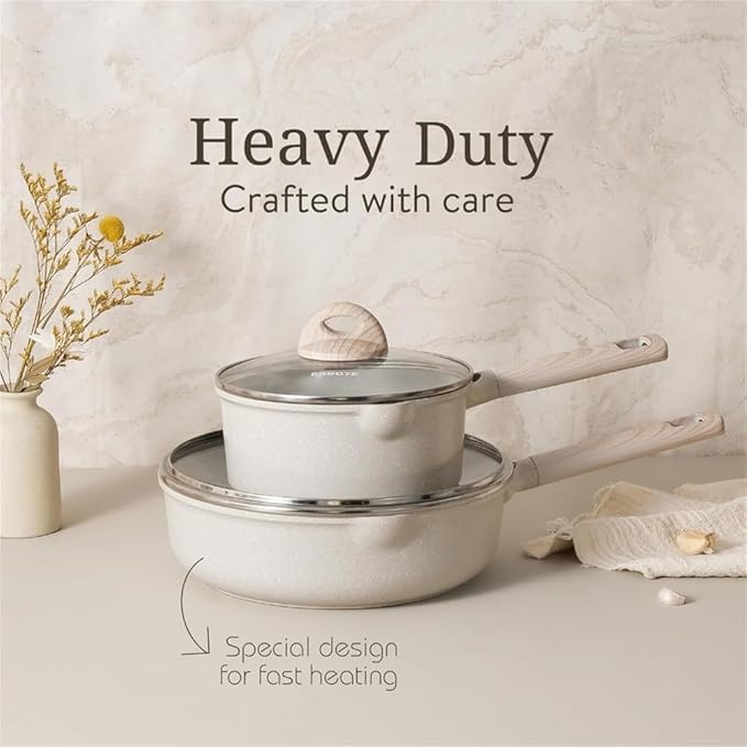 16Pcs Pots and Pans Set Non Stick Kitchen Cookware Sets Large Capacity Granite Pots Set Kitchen Induction PotsA16 Pc