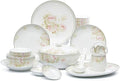 Elegant Flowers Pattern Ceramics Combination Tableware Set of 46 Pieces Plates Bowls Dish Soup Pot Dinner Set for Banquet Wedding Gifts