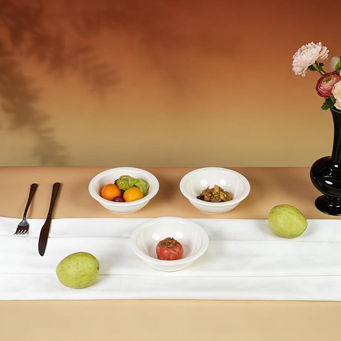 Stoneware Wide Rim Commercial Grade Dinnerware America White Fruit Bowl 3.5oz Case of 36